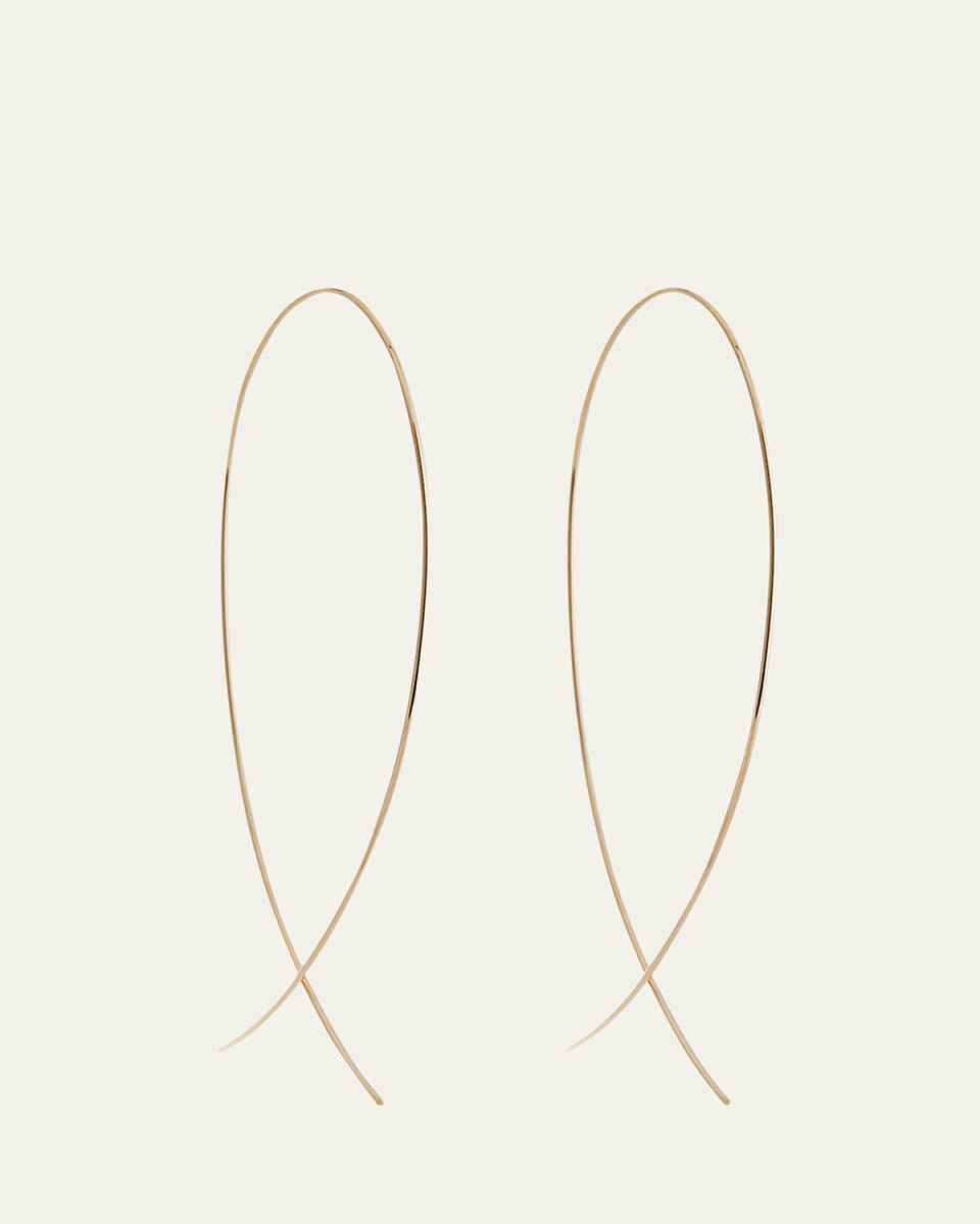 Large Upside Down Hoop Earrings in 14K Gold